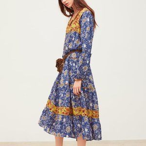 contrast printed dress zara